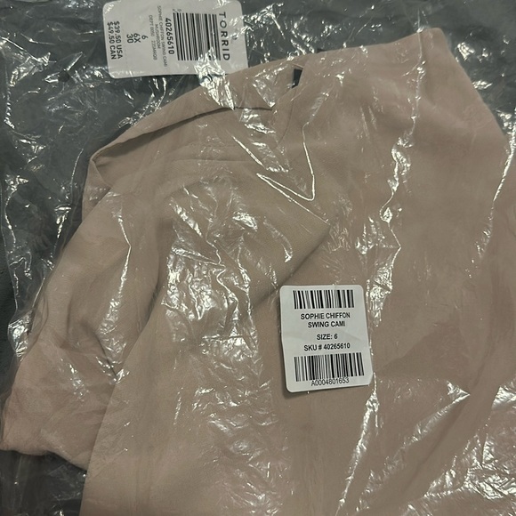 Torrid Women’s Plus Size Tan Sophie Chiffon Swimg Cami Top Size 6X 30 - Picture 3 of 4